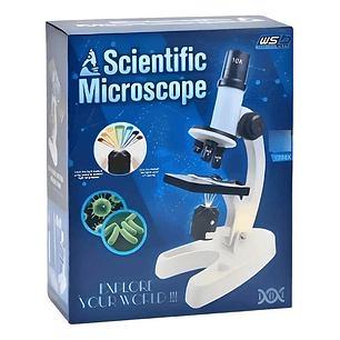 Microscopio Óptico Compuesto Didáctico 1200x Con Luz Led 8 Colores Para Niños Aprendizaje 2RL
