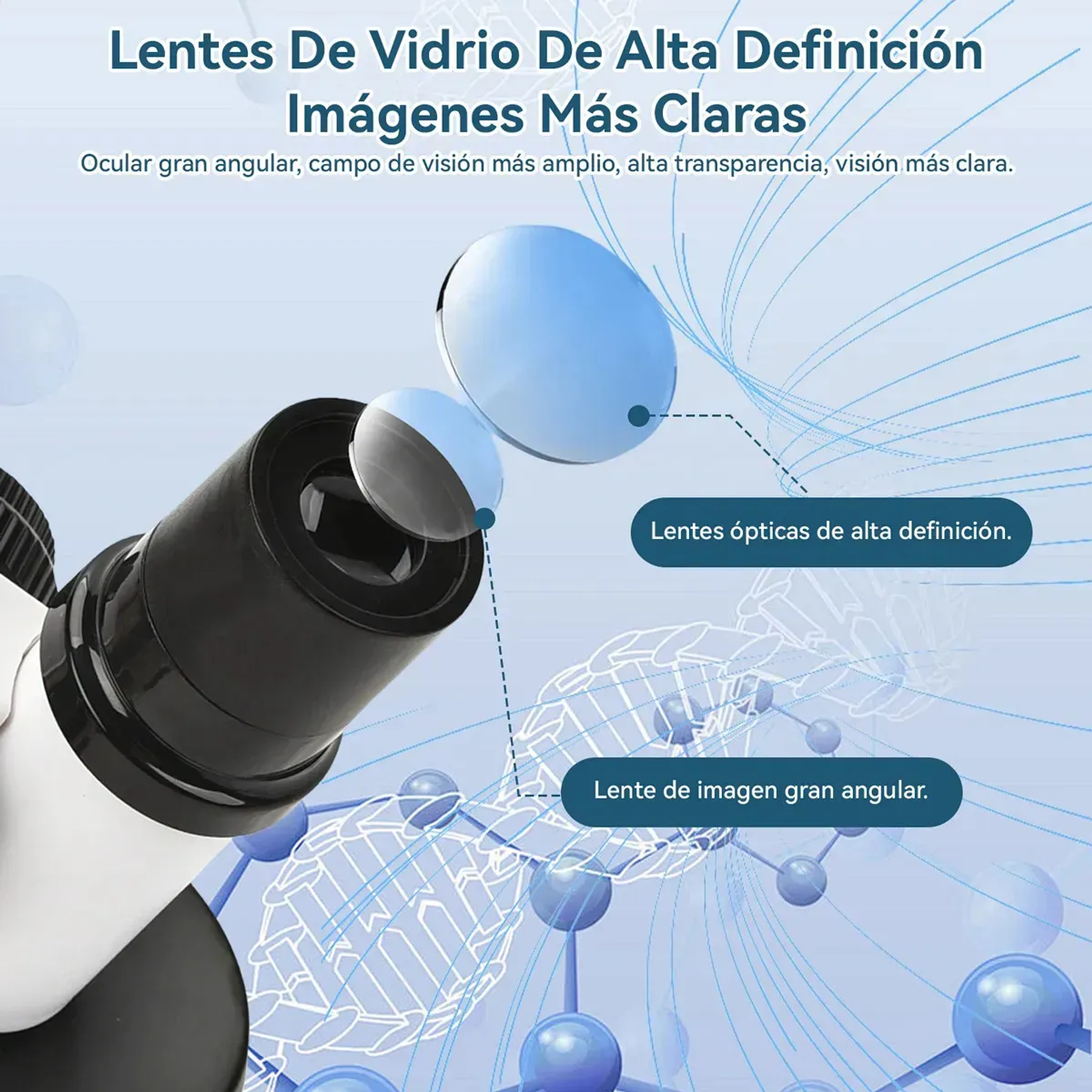 Microscopio Óptico Compuesto Didáctico 1200x Con Luz Led 8 Colores Para Niños Aprendizaje 2RL 10