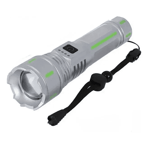Linterna Recargable Usb Super Light Led 10000 Lm Blanco Gris Linterna Reflectante Plateado 2rl Batería Recargable 8800 Mah