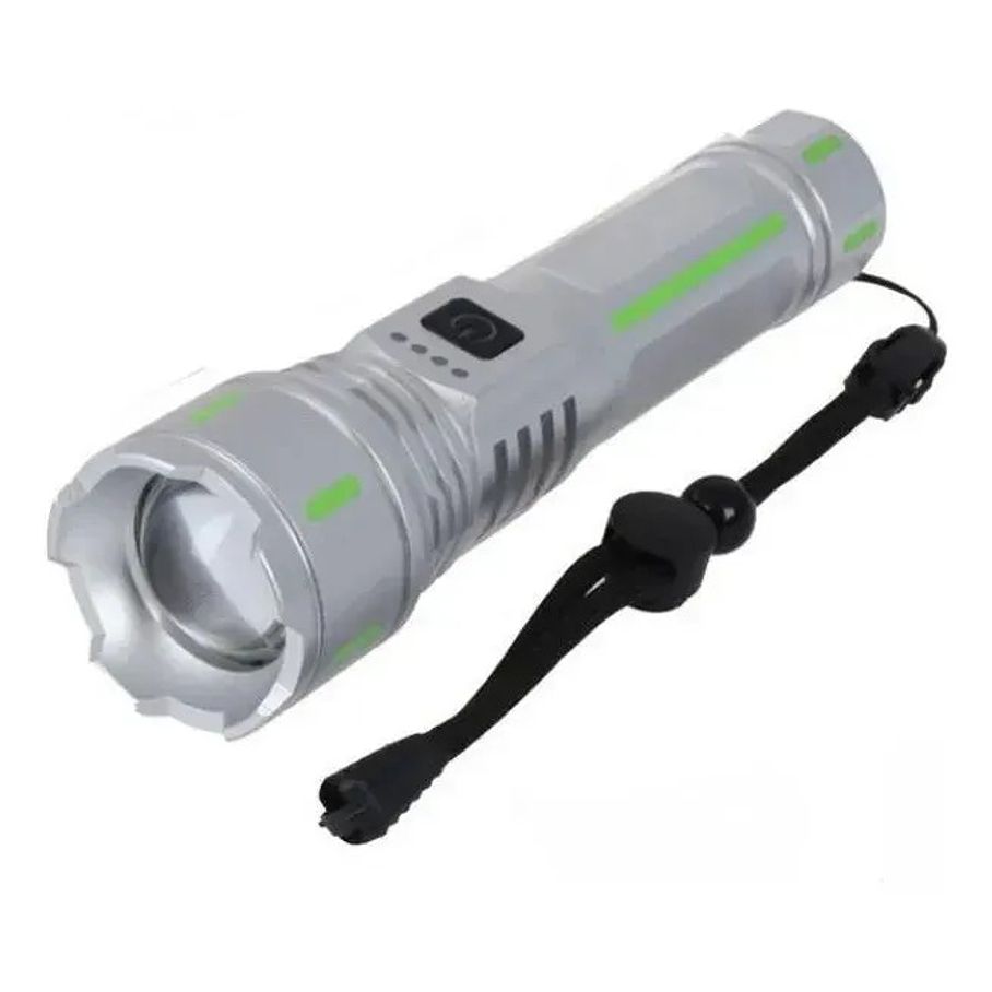 Linterna Recargable Usb Super Light Led 10000 Lm Blanco Gris Linterna Reflectante Plateado 2rl Batería Recargable 8800 Mah 2