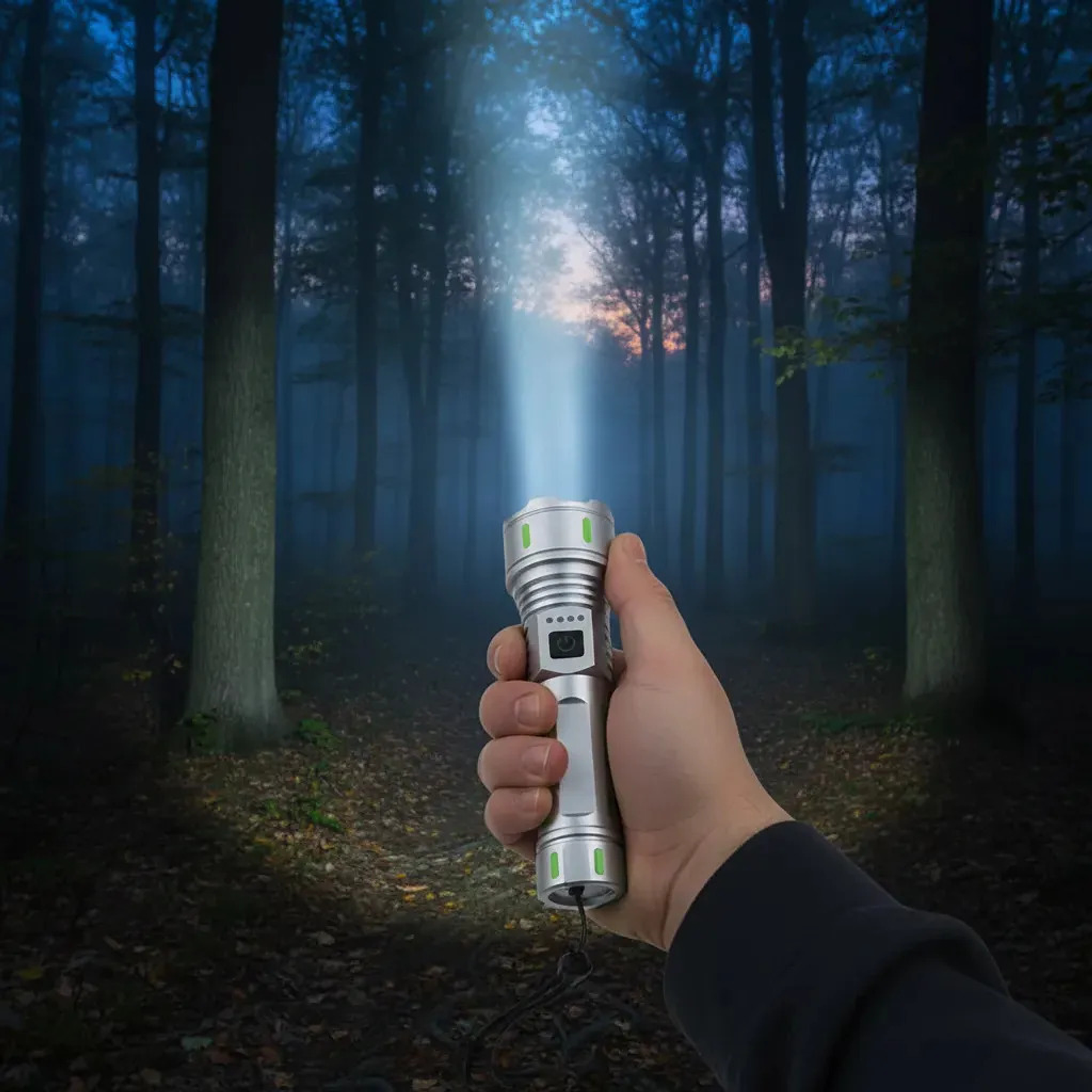 Linterna Recargable Usb Super Light Led 10000 Lm Blanco Gris Linterna Reflectante Plateado 2rl Batería Recargable 8800 Mah 5