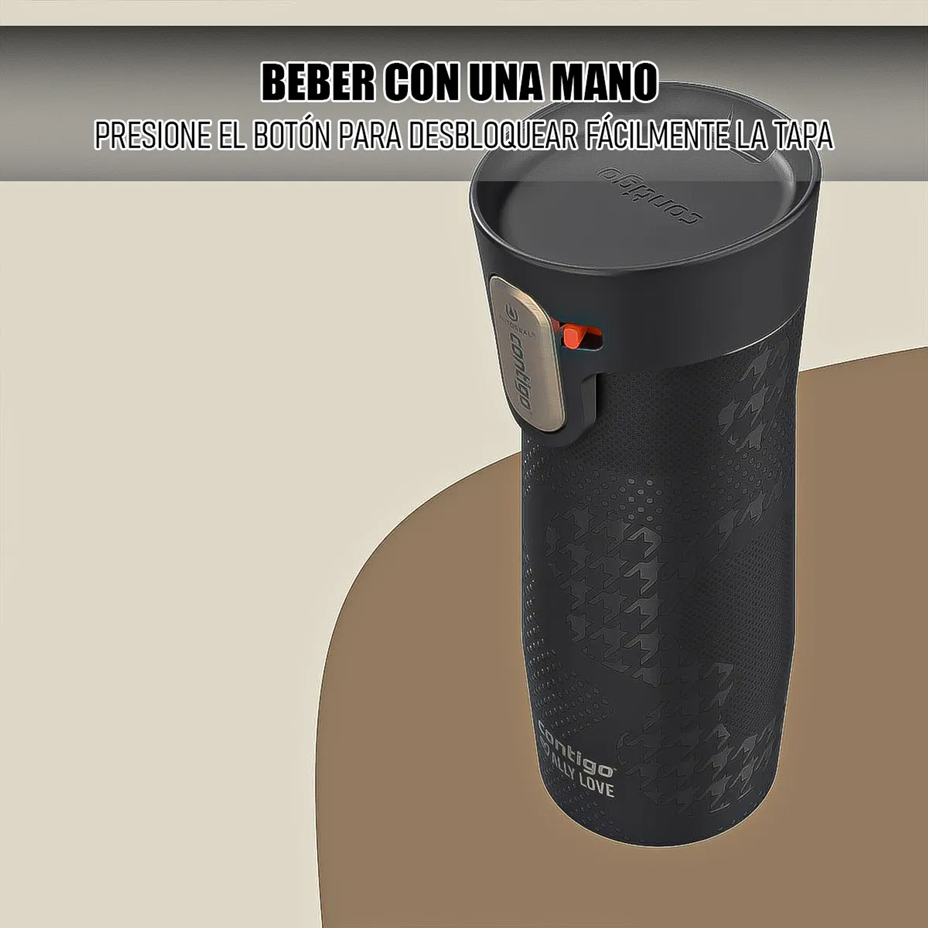 Vaso Térmico Contigo 473ml Mug  Allylove Autoseal De Acero Inoxidable Vaso Color Negro 3