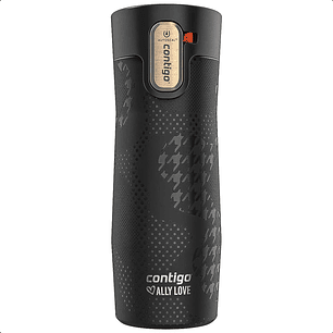 Vaso Térmico Contigo 473ml Mug  Allylove Autoseal De Acero Inoxidable Vaso Color Negro