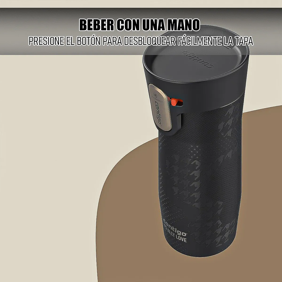 Vaso Térmico Contigo 473ml Mug Allylove Autoseal De Acero Inoxidable Vaso Color Beige 3
