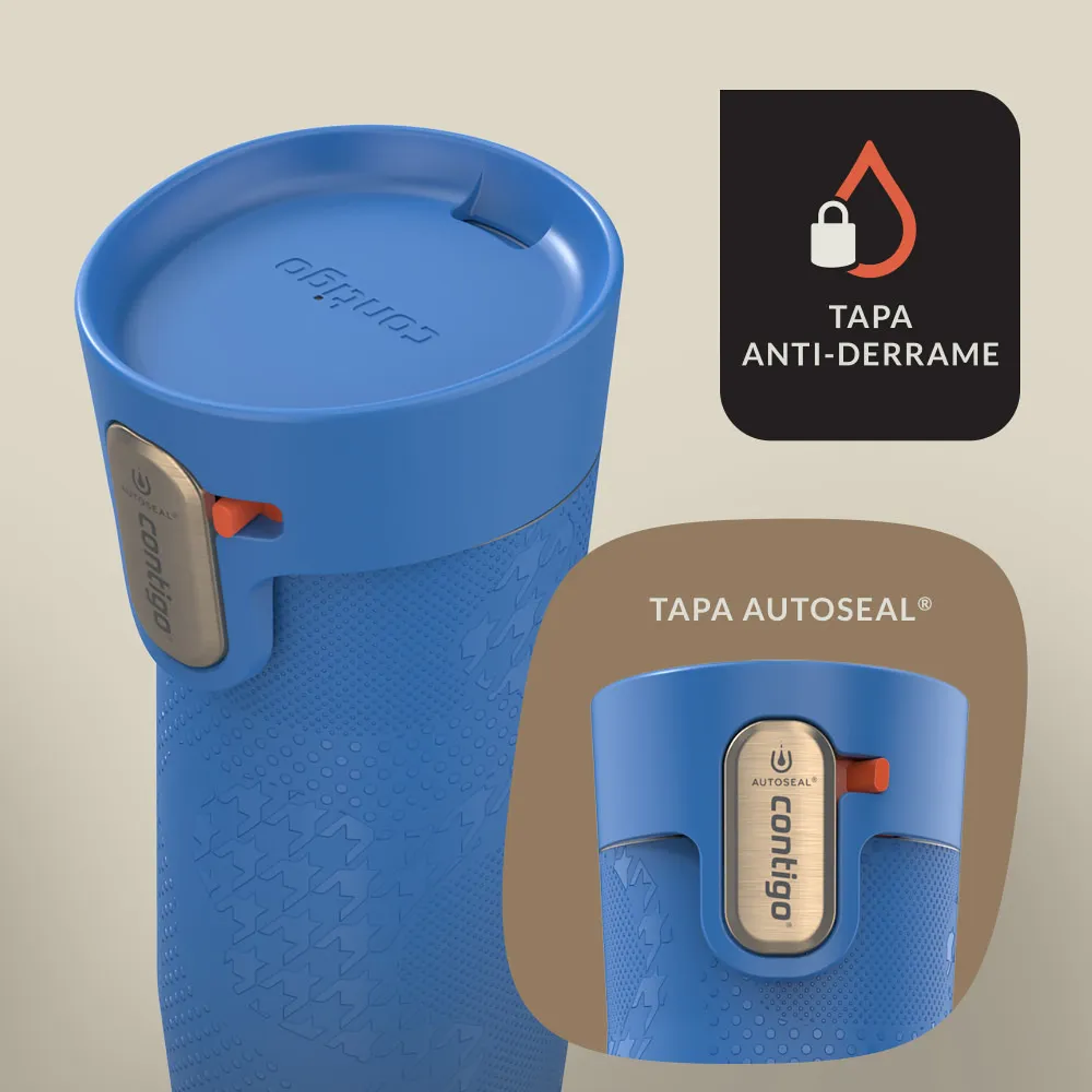 Vaso Térmico Contigo 473ml Mug Allylove Autoseal De Acero Inoxidable Vaso Color Azul 4