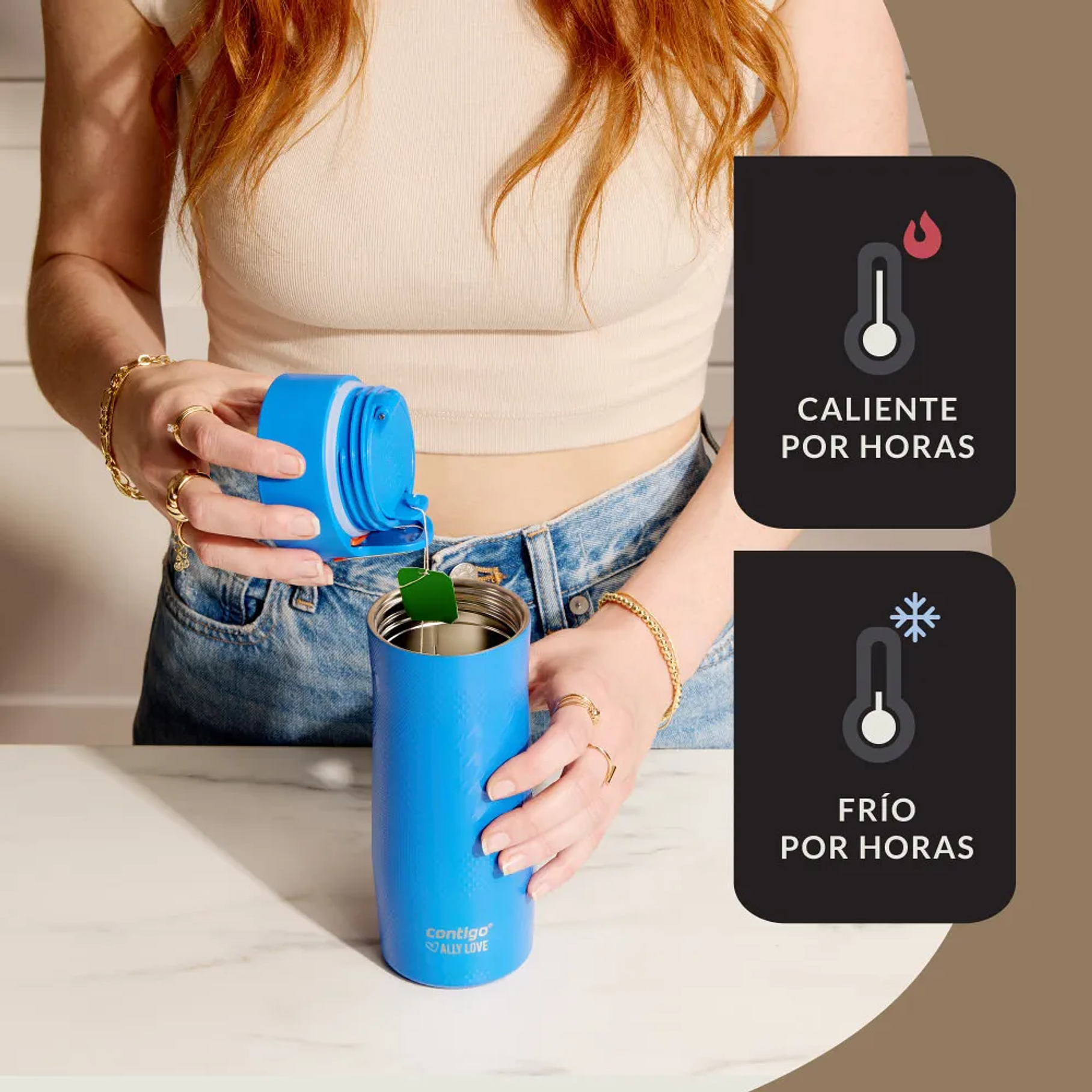 Vaso Térmico Contigo 473ml Mug Allylove Autoseal De Acero Inoxidable Vaso Color Azul 8