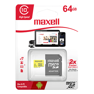Tarjeta De Memoria Micro Sd 64gb Maxell Clase 10 90mb/s