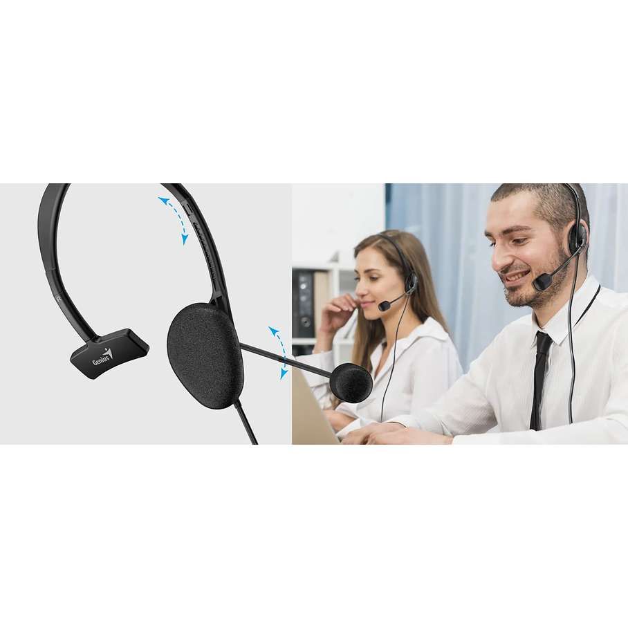 Audifonos Con Microfono Genius HS-100U Call Center Single Ear Usb Headset 5