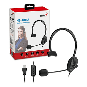 Audifonos Con Microfono Genius HS-100U Call Center Single Ear Usb Headset