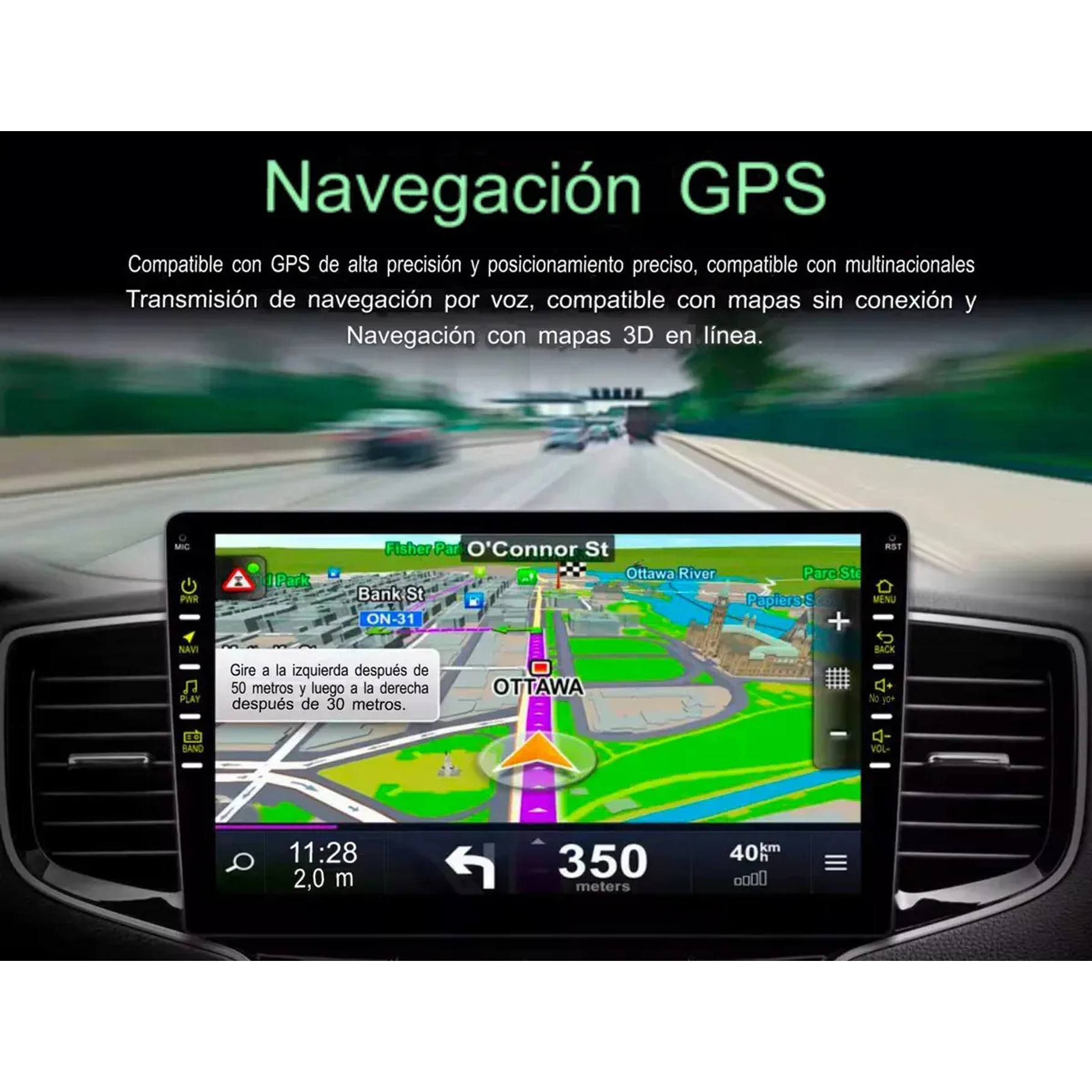 Radio Auto 2 Din Android 9 Pulgadas Grande Carplay 4g + 64g Gps Bluetooth 5