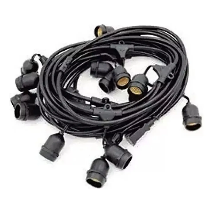 Guirnalda 10 Mts  Luces Sellada Lluvia Exterior Ip65 Sin Luces Color Negro Guirnalda 10 MtS 2