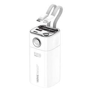 Power Bank Portátil Banco De Energía 2 En 1 Vidvie Pb711 Blanco