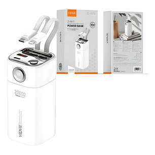Power Bank Portátil Banco De Energía 2 En 1 Vidvie Pb711 Blanco