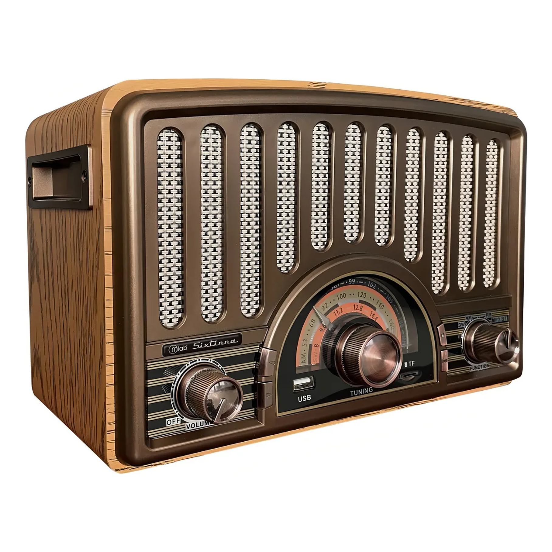 Radio Parlante Mlab 9143 Retro Sixtinna Bluetooth Usb Tf Fm Color Café 1