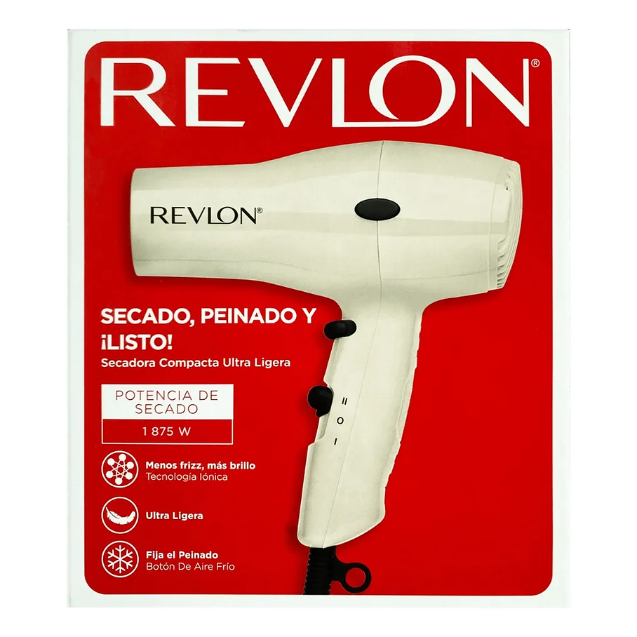Secador Compacto Blanco Blanco Revlon Potencia 1875w 5260 5