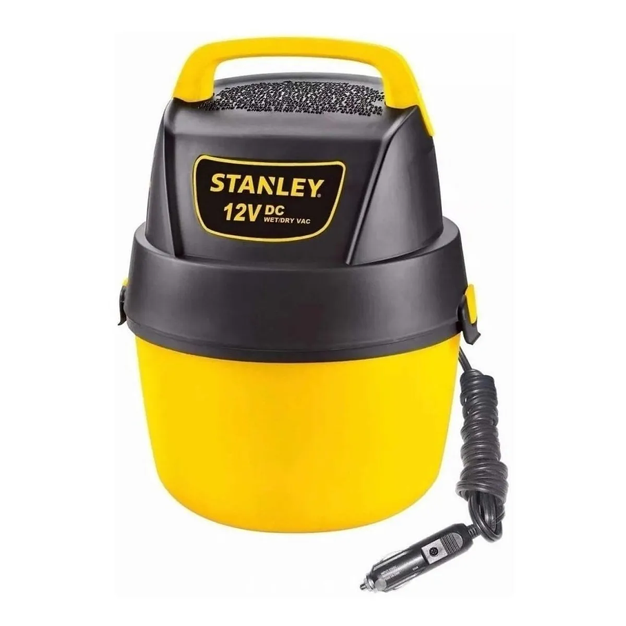 Aspiradora Portátil Stanley 12v Seco Y Mojado 3.8 Litros Color Amarillo/Negro 3