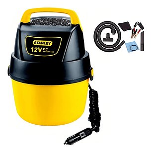 Aspiradora Portátil Stanley 12v Seco Y Mojado 3.8 Litros Color Amarillo/Negro