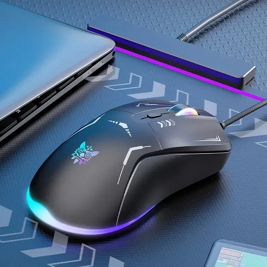 Mouse Gamer Onikuma Cw917 Cableado 3600 Dpi 6 Botones Rgb Color Negro 3
