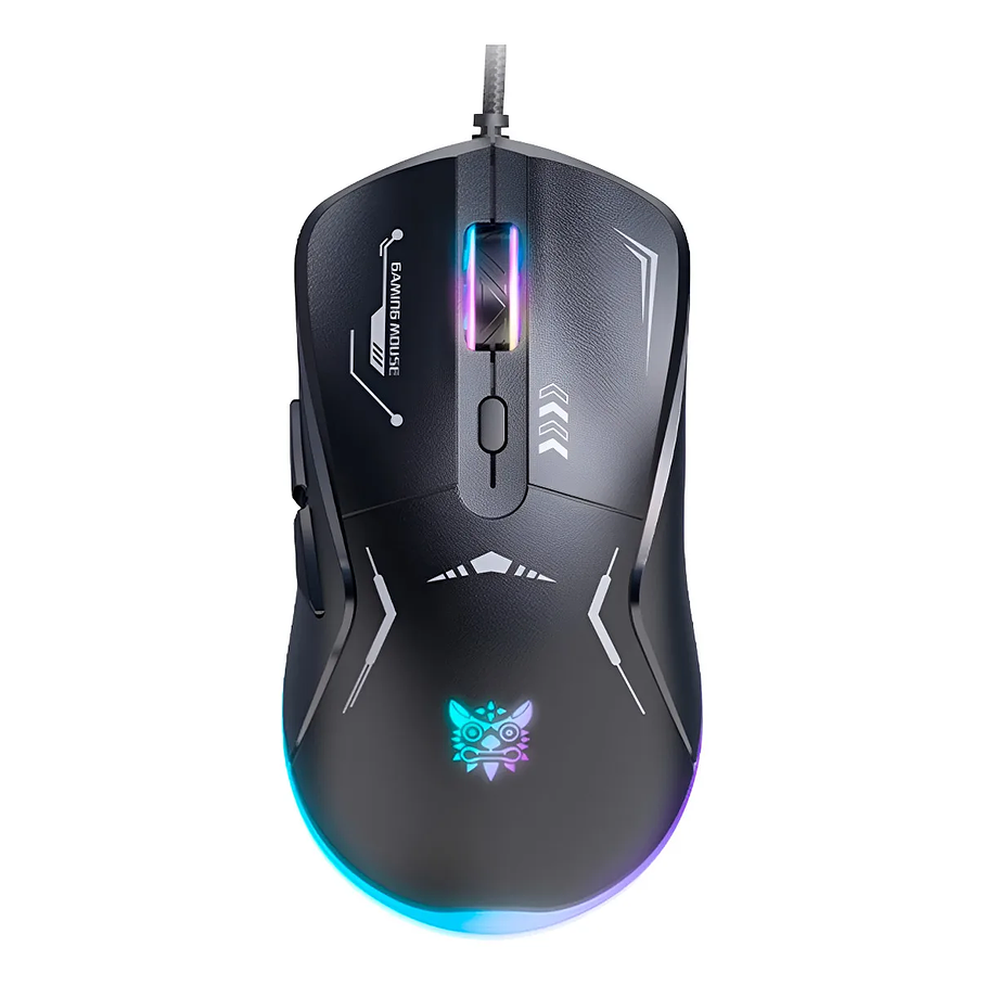 Mouse Gamer Onikuma Cw917 Cableado 3600 Dpi 6 Botones Rgb Color Negro 1