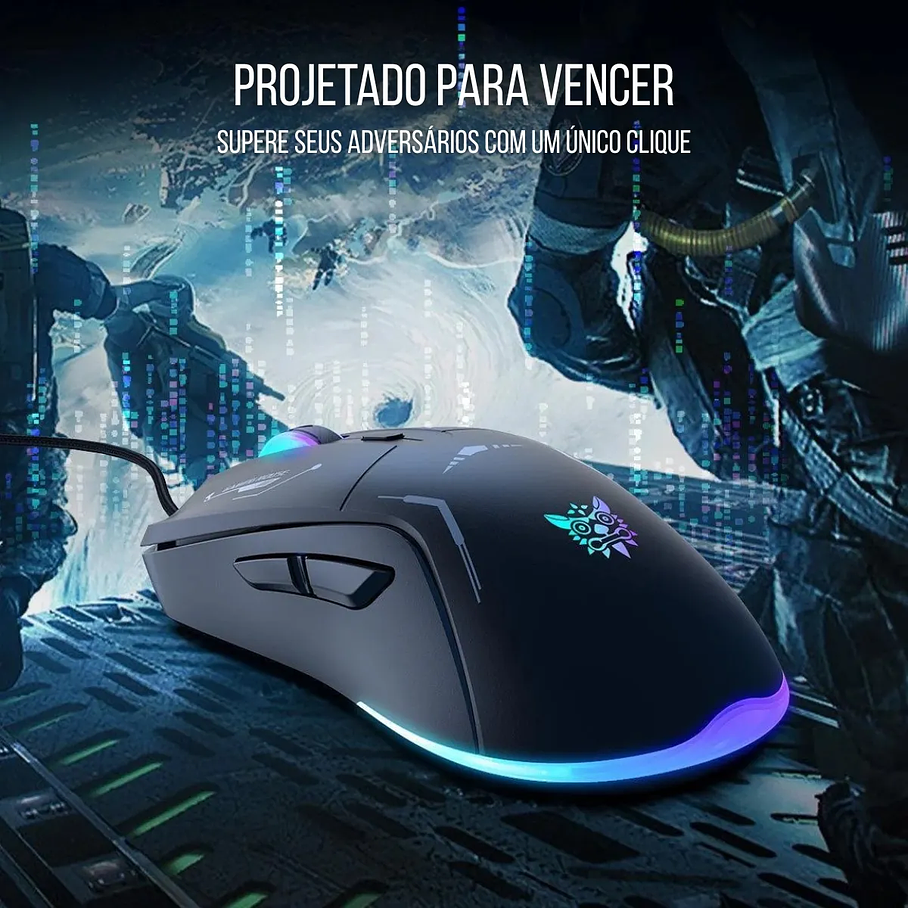 Mouse Gamer Onikuma Cw917 Cableado 3600 Dpi 6 Botones Rgb Color Negro 7