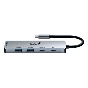 Hub Genius Uh-500 5 En 1 Usb Tipo C Hdmi Usb 3.0 Usb C Pcreg Color Gris Oscuro