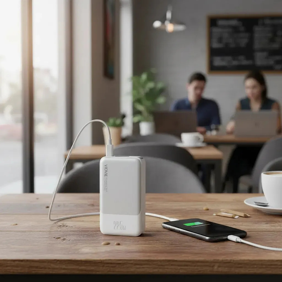 Power Bank Vidvie 10000 Mah Retractable Type-c Charging Cable Power Bank PB7028 4