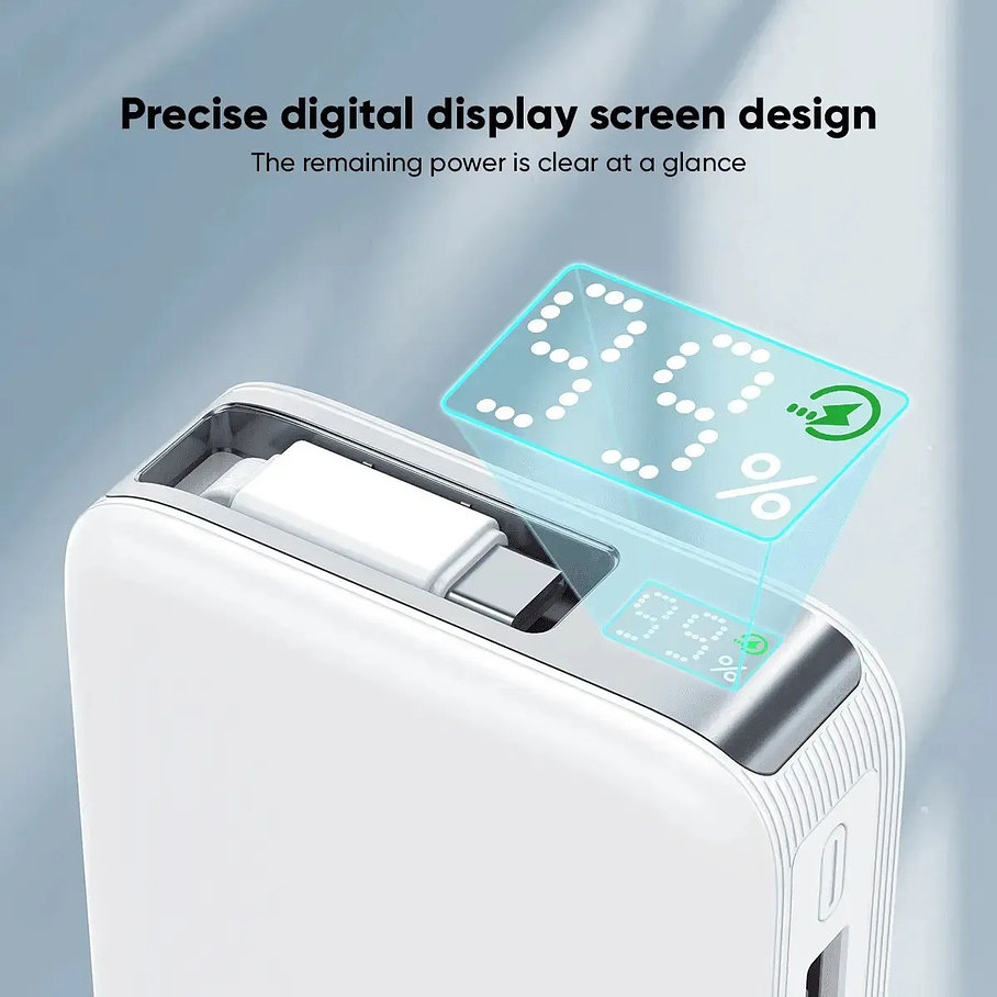 Power Bank Vidvie 10000 Mah Retractable Type-c Charging Cable Power Bank PB7028 5