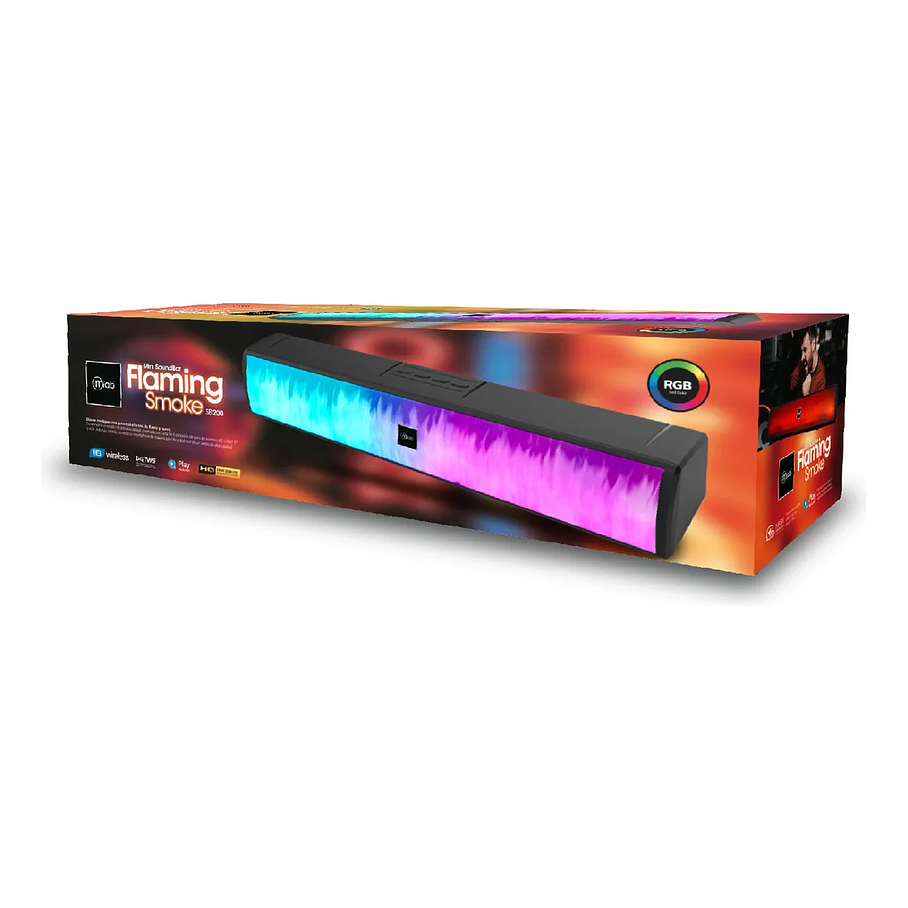 Mini Soundbar Flaming Smoke Bluetooth Sb-200 Malb Color Negro Barra De Sonido 2