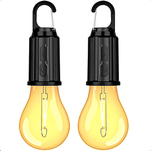 Pack 2 Ampolleta Recargable Ampolletas Camping Colgantes Ampolletas Recargables Led 15w Plástico Ampolleta Emergencia 