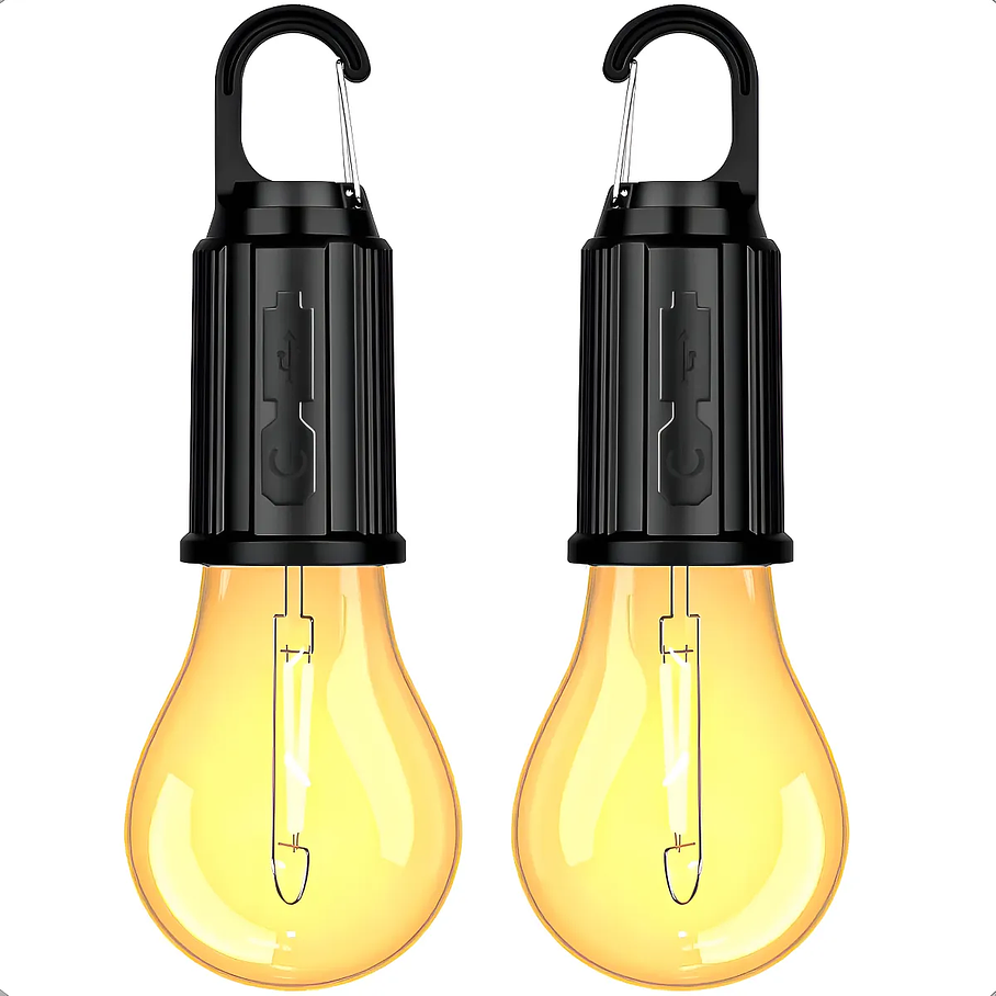 Pack 2 Ampolleta Recargable Ampolletas Camping Colgantes Ampolletas Recargables Led 15w Plástico Ampolleta Emergencia  1