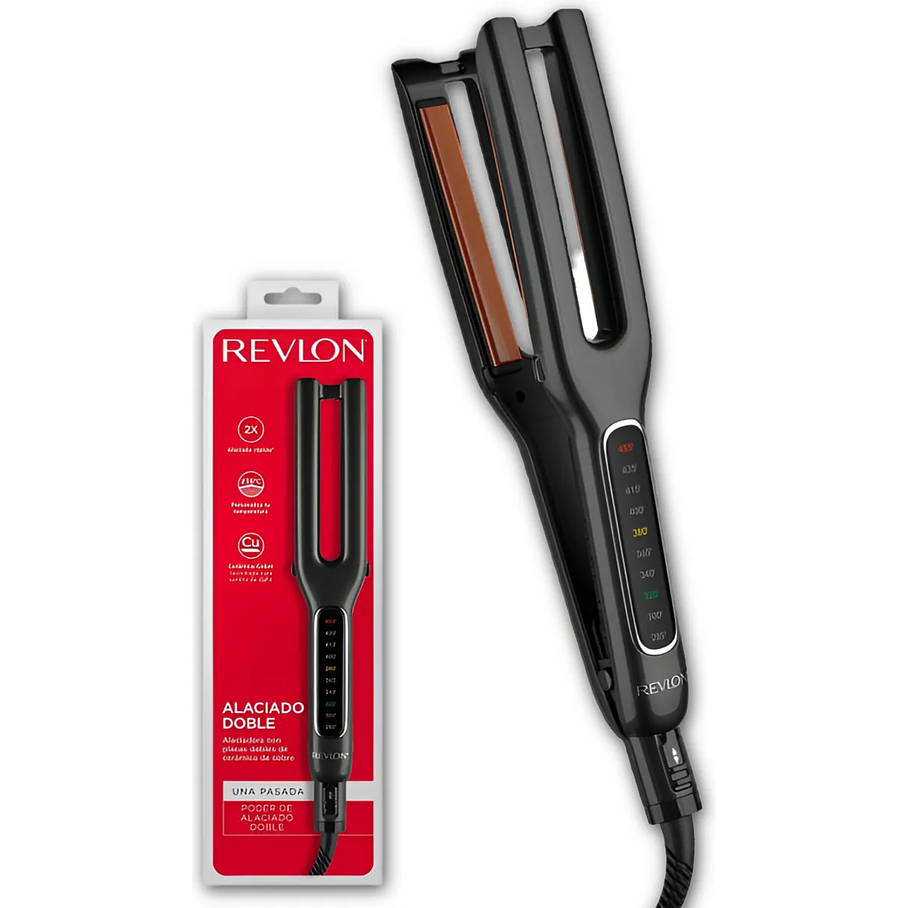 Alisador De Cabello Revlon Dual Panel Ceramic Pro 235° Max Negro Tamaño Único 1