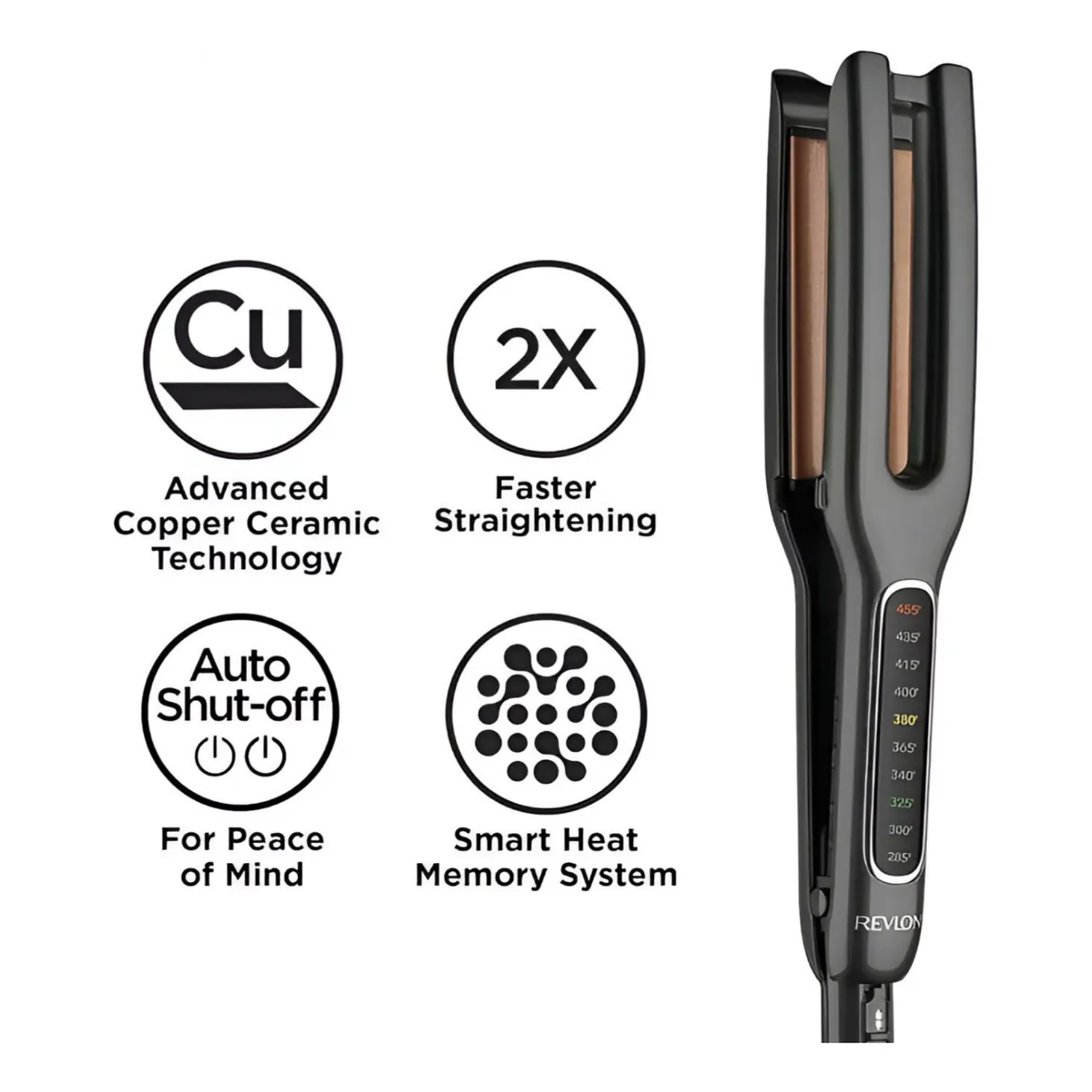 Alisador De Cabello Revlon Dual Panel Ceramic Pro 235° Max Negro Tamaño Único 8