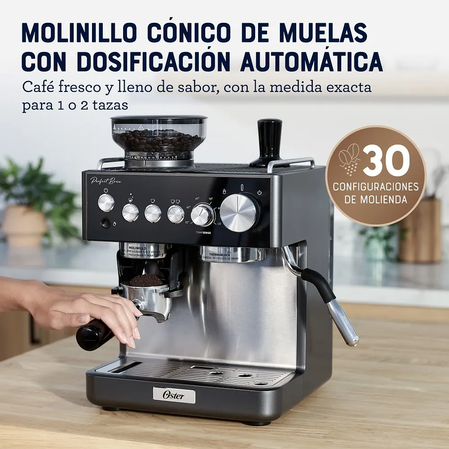 Cafetera Espresso Oster Perfect Brew Bvstem7301 Gris Industrial  3