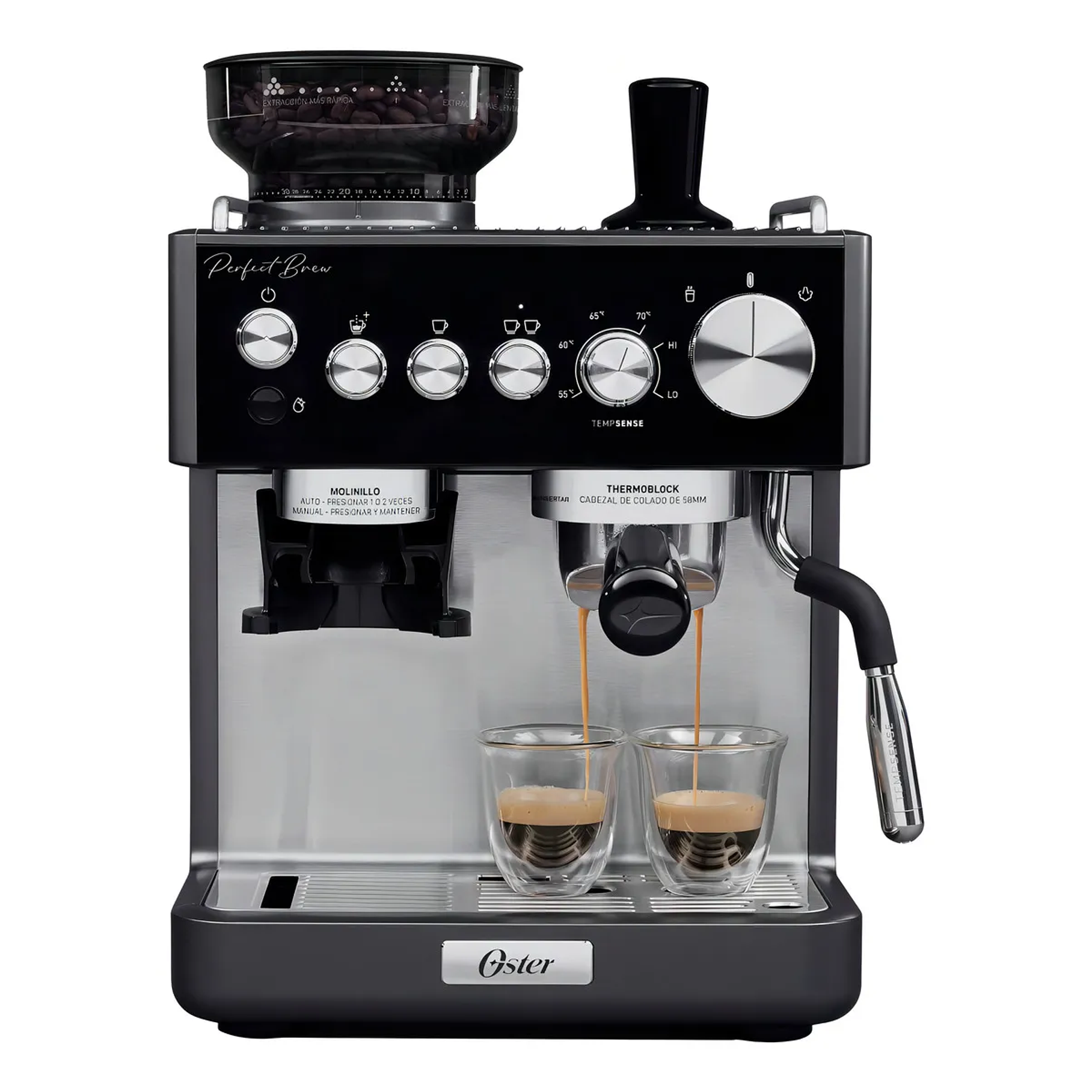 Cafetera Espresso Oster Perfect Brew Bvstem7301 Gris Industrial  1