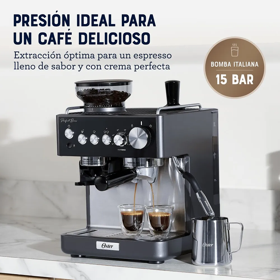 Cafetera Espresso Oster Perfect Brew Bvstem7301 Gris Industrial  7