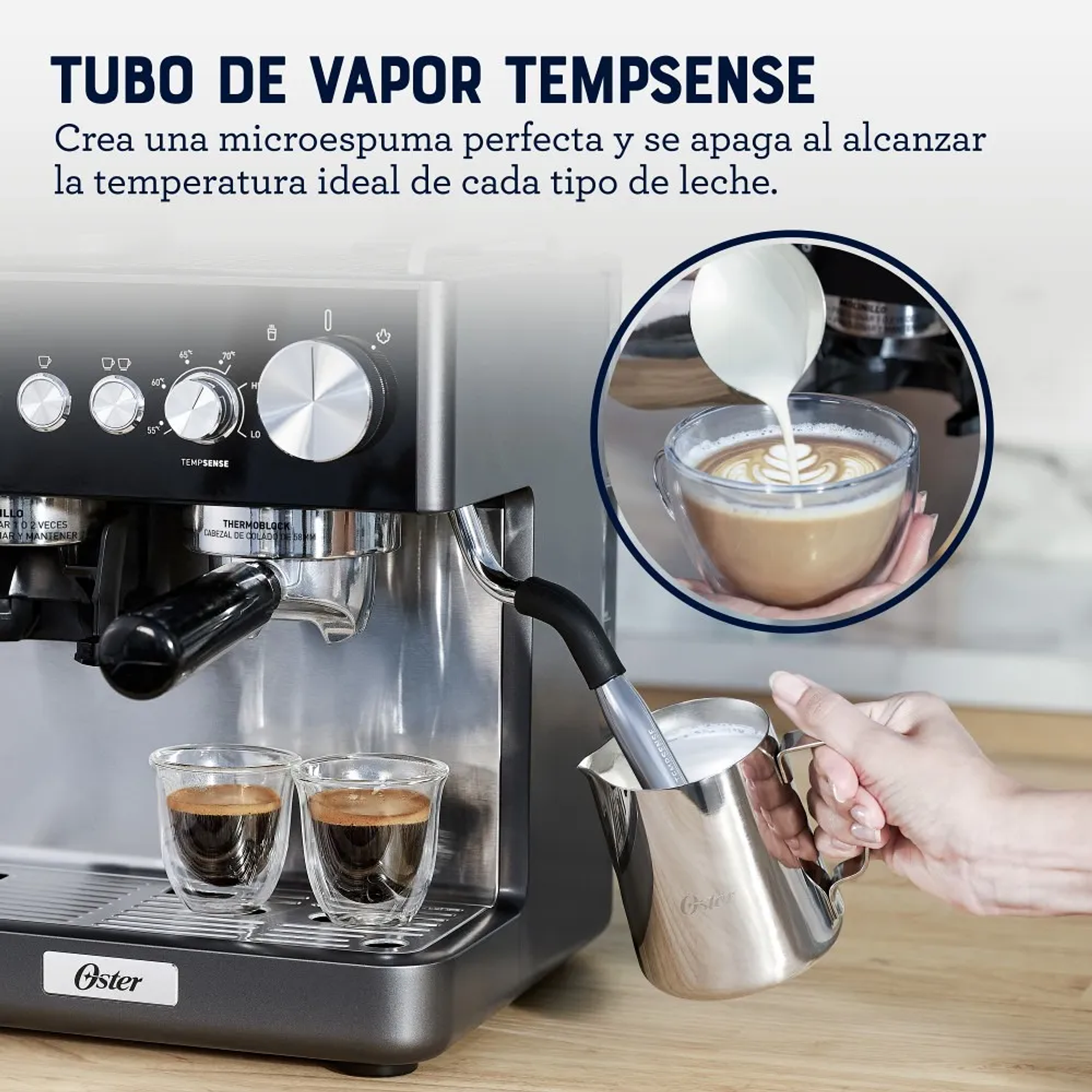 Cafetera Espresso Oster Perfect Brew Bvstem7301 Gris Industrial  9