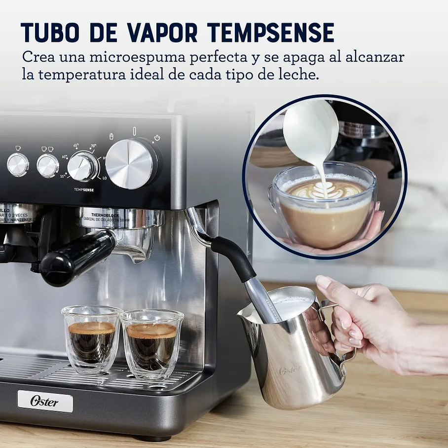 Cafetera Espresso Oster Perfect Brew Bvstem7301 Gris Industrial  9
