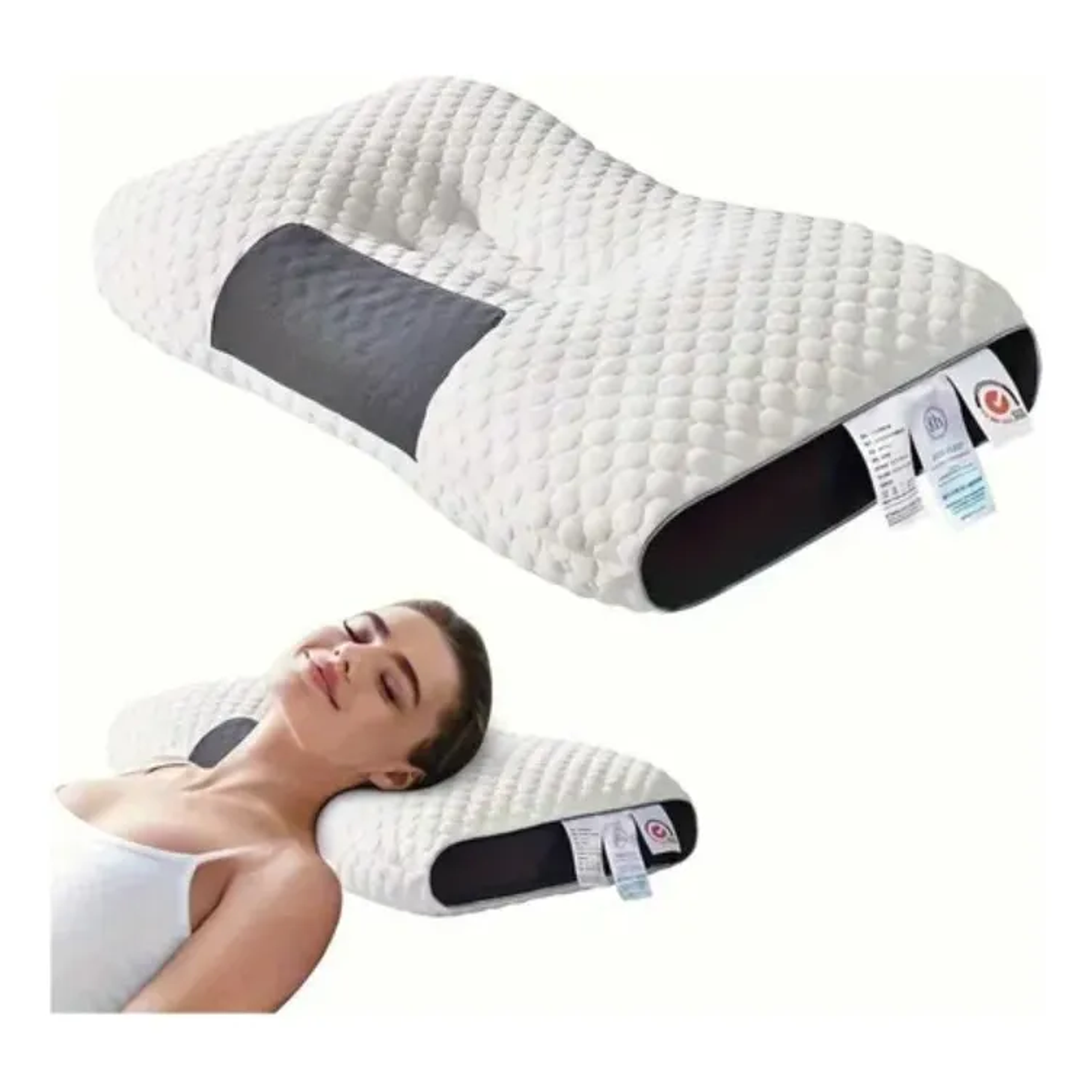 Almohada Ortopédica Cervical Curva Cojín Libre Presión Blanco 1