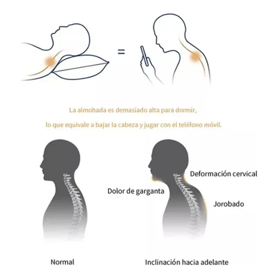 Almohada Ortopédica Cervical Curva Cojín Libre Presión Blanco 5