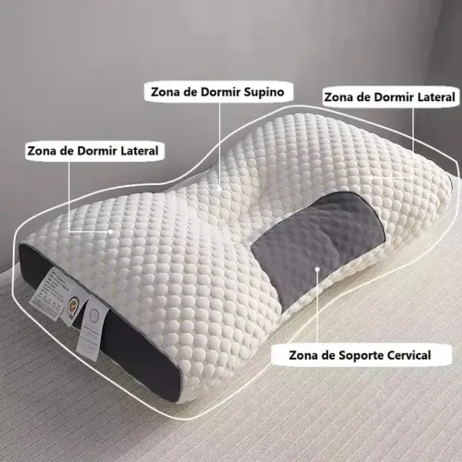 Almohada Ortopédica Cervical Curva Cojín Libre Presión Blanco 6