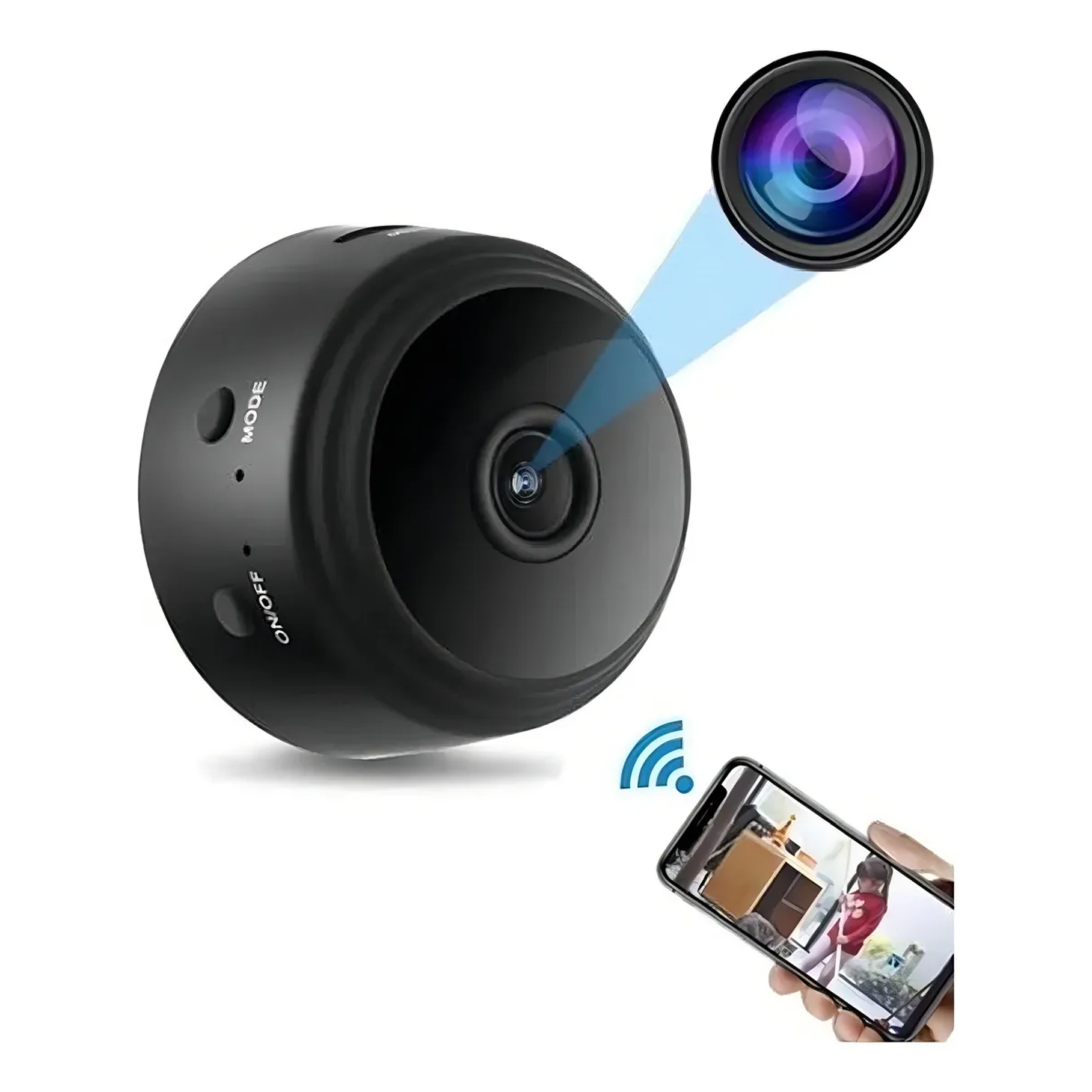 Camara Espia Audio Video Detecta Movimiento Color Negro A9 2