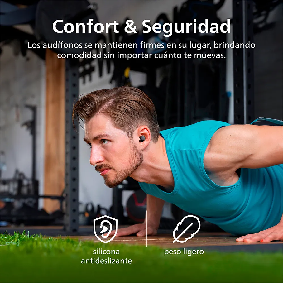 Audífono True Wireless Bluetooth Philips TAT1209BK Negro Luz Blanco 7