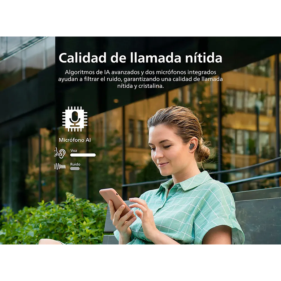 Audífonos Bluetooth Noise Cancelling Philips Tat3509 True Wireless 24 Horas Autonomía 9