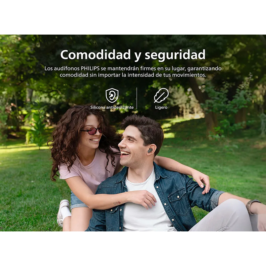 Audífonos Bluetooth Noise Cancelling Philips Tat3509 True Wireless 24 Horas Autonomía 10