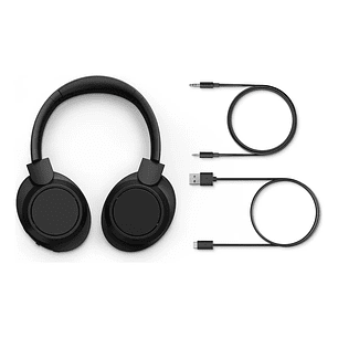 Audífonos Inalámbricos Bluetooth Philips Noise Cancelling TAH6509 Headband Color Negro - Supraaurales ANC 70H