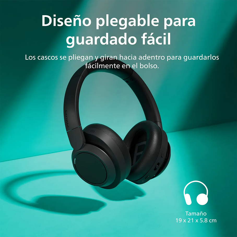 Audífonos Inalámbricos Bluetooth Philips Noise Cancelling TAH6509 Headband Color Negro - Supraaurales ANC 70H 3