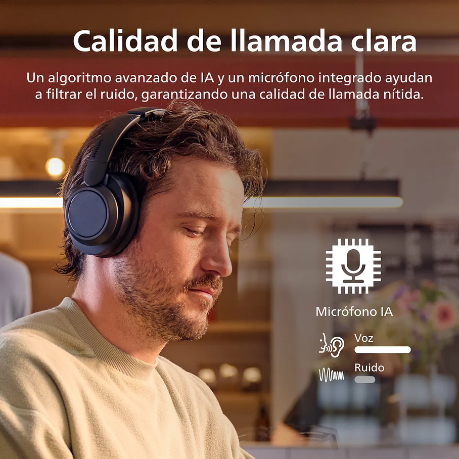 Audífonos Inalámbricos Bluetooth Philips Noise Cancelling TAH6509 Headband Color Negro - Supraaurales ANC 70H 8