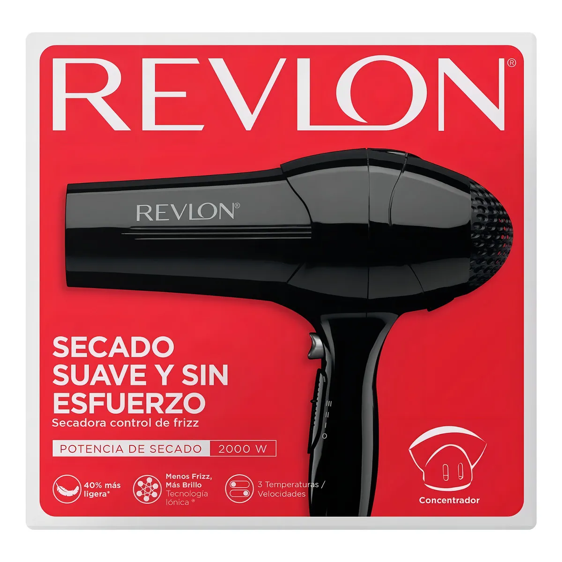 Secador Pelo Cabello Control Frizz Revlon Color negro 2000w 2