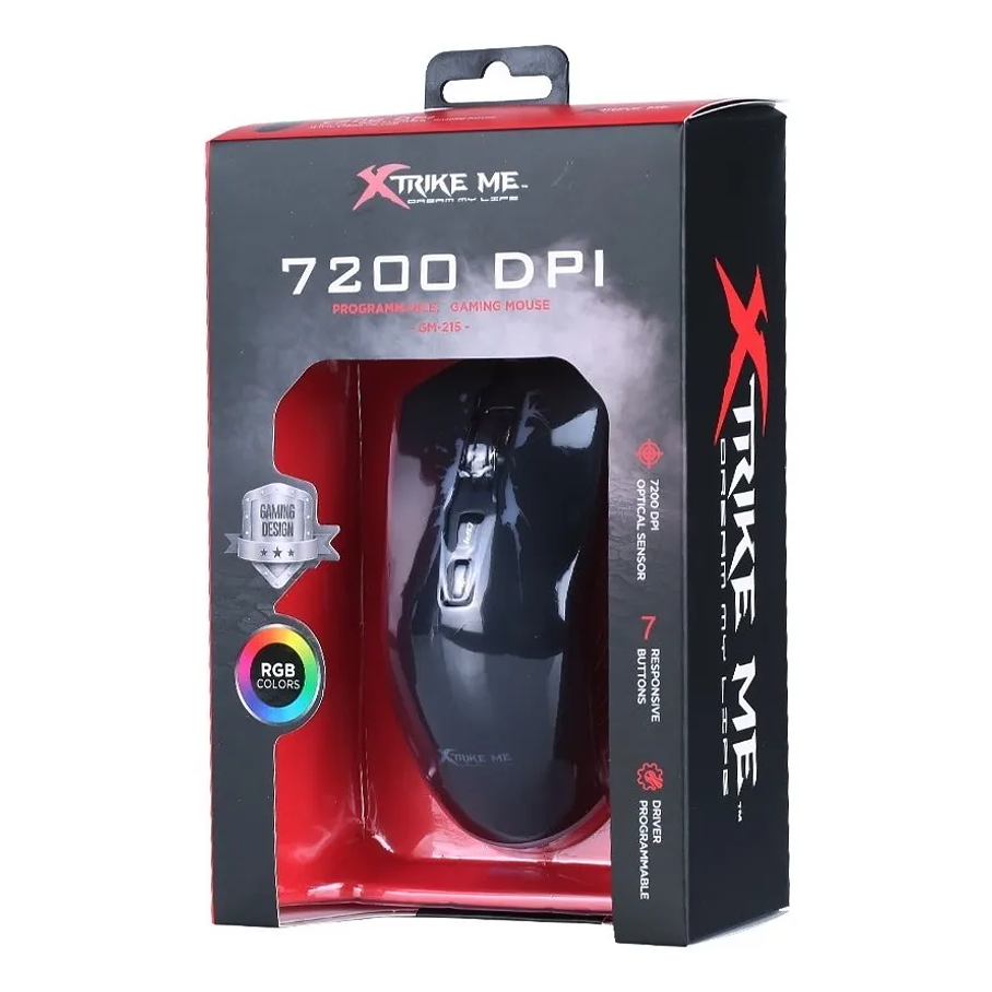 Mouse Gamer Xtrike Me Pro 7200dpi Gm-215 Color Negro 6