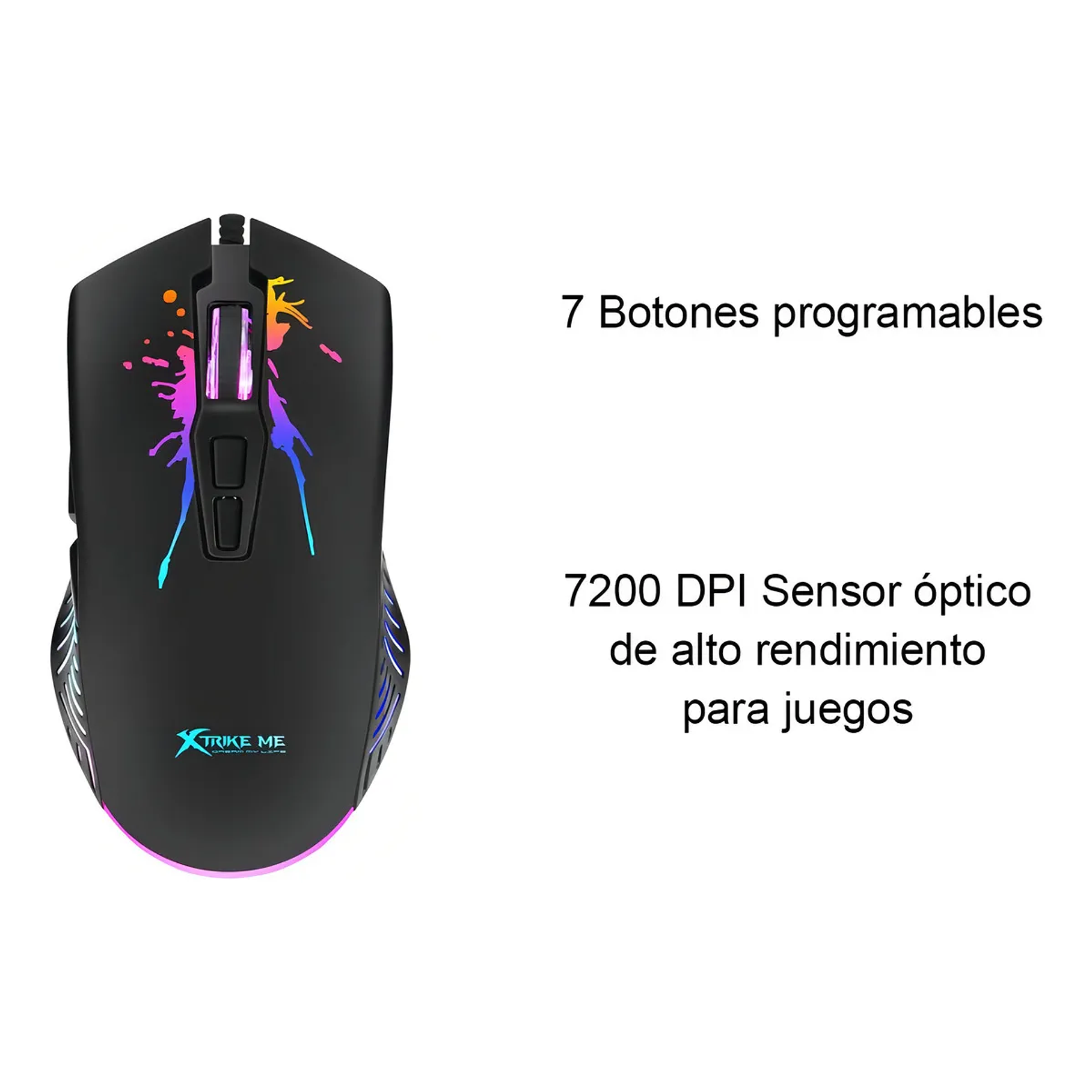 Mouse Gamer Xtrike Me Pro 7200dpi Gm-215 Color Negro 11